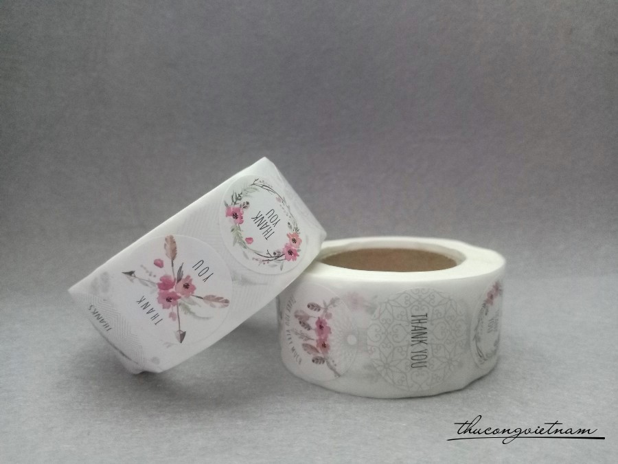 Sticker tròn dạng cuộn - Many Thanks